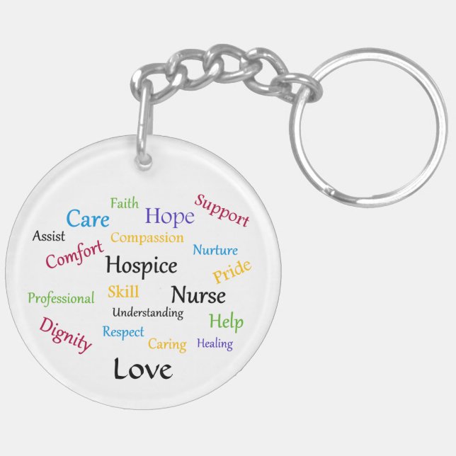 Hospice Nurse Round Keychain (Back Right)