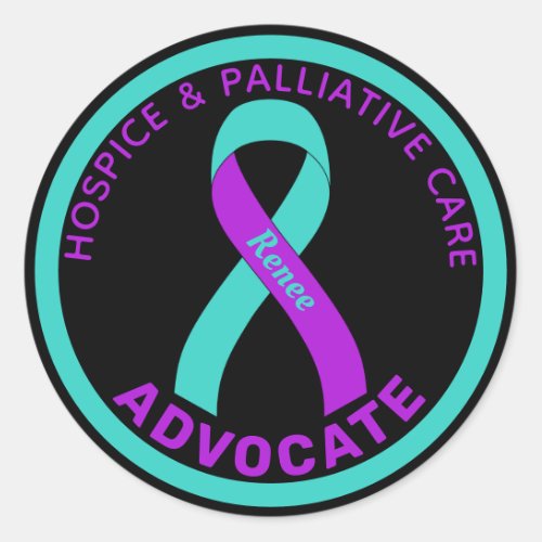Hospice  Palliative Care Black Round Sticker
