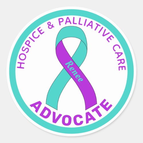 Hospice  Palliative Care White Round Sticker