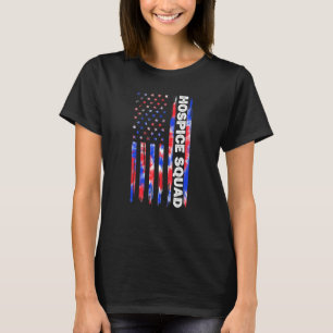 Hospice Squad Nurse Tie Dye American Flag 4th Of J T-Shirt