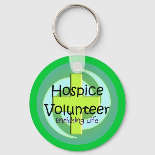 Hospice Volunteer Buttons and Stickers Keychain