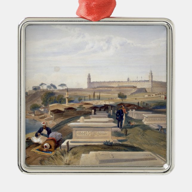 Hospital and Cemetery, Scutari, plate from 'The Se Metal Ornament (Front)