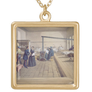Hospital at Scutari, detail of Florence Nightingal Gold Plated Necklace