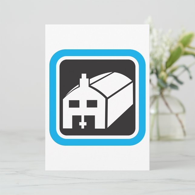 Hospital Barn Icon Minimalist Healthcare Facility  Invitation (Creator Uploaded)