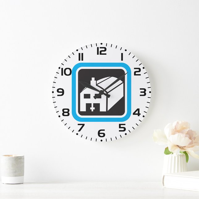 Hospital Barn Icon Minimalist Healthcare Facility  Large Clock (Creator Uploaded)