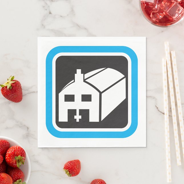 Hospital Barn Icon Minimalist Healthcare Facility  Napkins (Creator Uploaded)