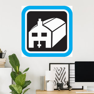 Hospital Barn Icon Minimalist Healthcare Facility  Poster