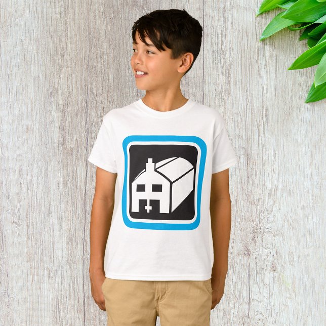 Hospital Barn Icon Minimalist Healthcare Facility  T-Shirt (Creator Uploaded)