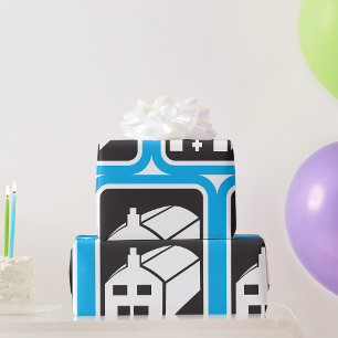 Hospital Barn Icon Minimalist Healthcare Facility  Wrapping Paper