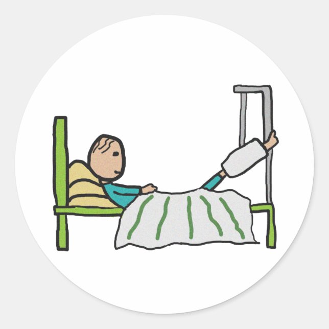 Hospital Bed Classic Round Sticker (Front)