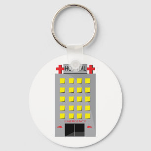 Hospital Building Emergency Entrance Keychain