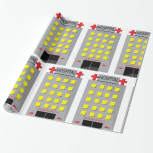 Hospital Building Emergency Entrance Wrapping Paper