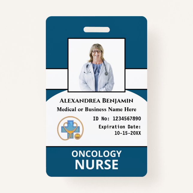 Hospital Business Employee Photo Logo ID Card  Badge (Front)