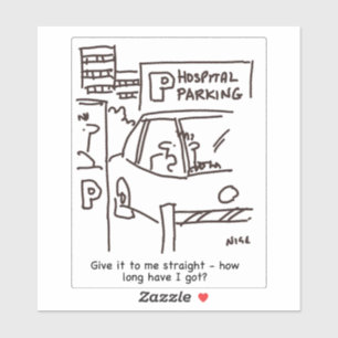 Hospital Car Parking Cartoon. Sticker