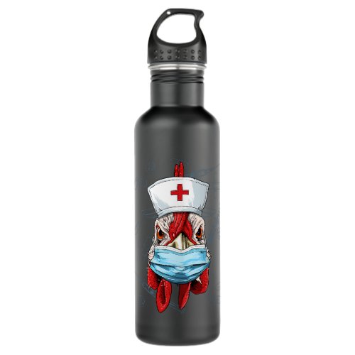 Hospital Chicken ER Nurse RN LPN Nurse Life Chicke Stainless Steel Water Bottle