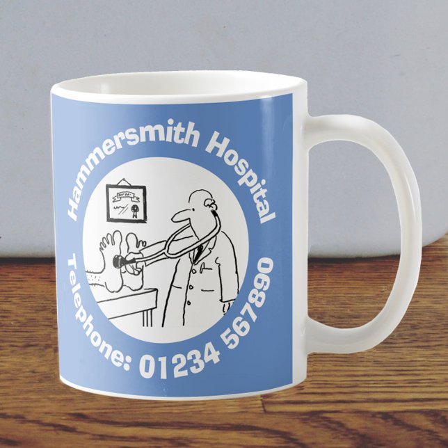 Hospital, Clinic, or Surgery with Telephone Number Coffee Mug (Creator Uploaded)