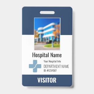 Hospital Clinic Visitor Name Logo Photo Barcode ID Badge