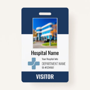 Hospital Clinic Visitor Name Logo Photo Barcode ID Badge