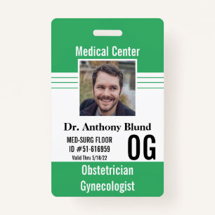 Hospital Doctor identification Photo Name Bar Code Badge
