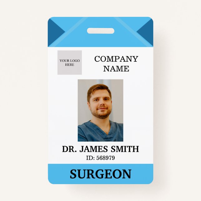 Hospital Doctor Nurse Care Security Photo ID Badge (Front)