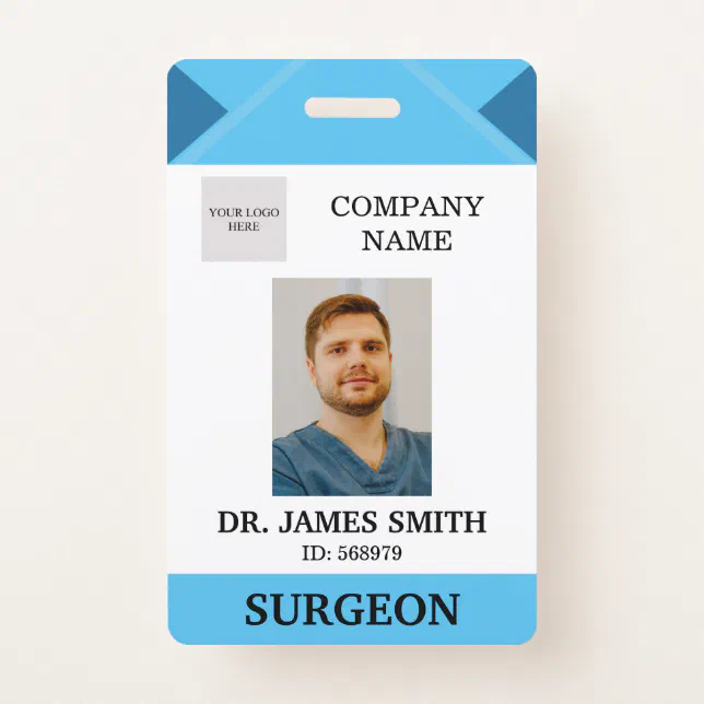 Hospital Doctor Nurse Care Security Photo ID Badge | Zazzle