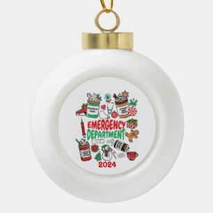 Hospital Emergency Department Ceramic Ball Christmas Ornament