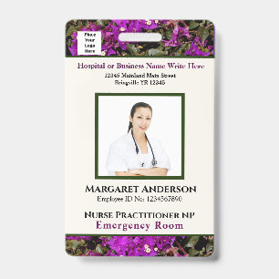 Hospital Employee ID Card Logo Custom Badge