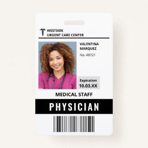 Hospital Employee ID Photo Logo Barcode Badge