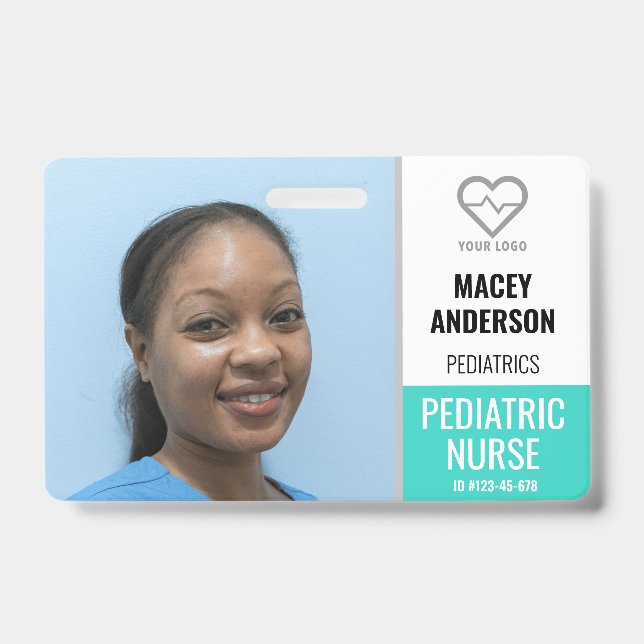 Hospital Employee Large Photo Badge with Barcode (Front)