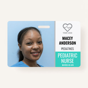 Hospital Employee Large Photo Badge with Barcode