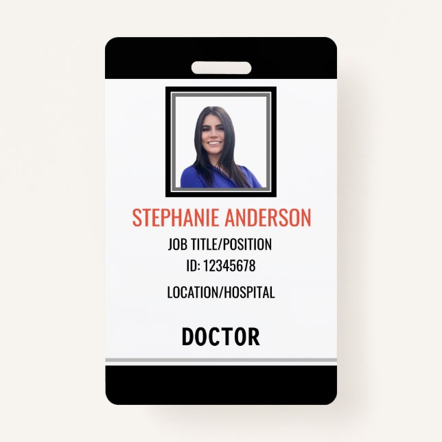 Hospital Employee Medical ID Badge (Front)