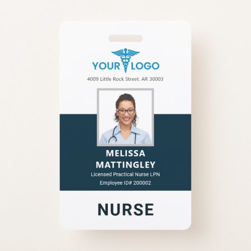 Hospital Employee Nurse RN Logo and Photo ID Badge