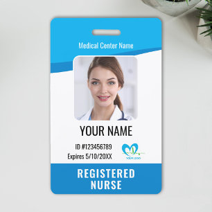 Hospital Employee Photo ID Name Bar Code Logo Badge