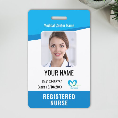 Hospital Employee Photo ID Name Bar Code Logo Badge