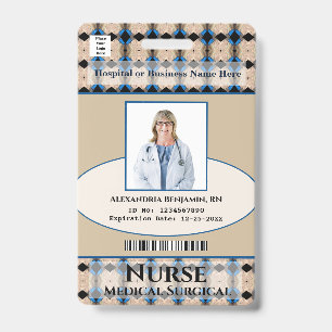 Hospital Employee Photo Medical ID Card Logo Badge