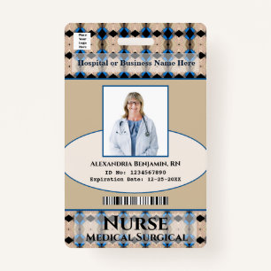 Hospital Employee Photo Medical ID Card Logo Badge