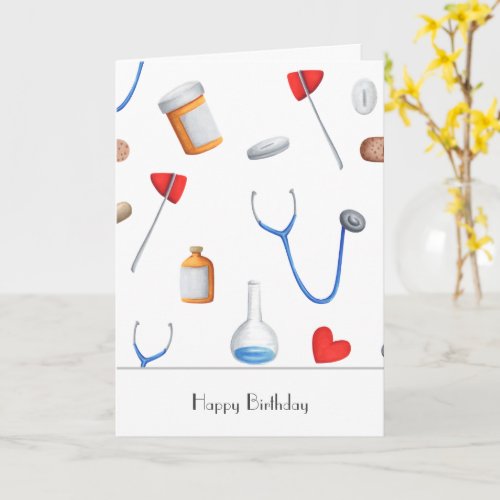 Hospital Equipment Doctor or Nurse Birthday Card