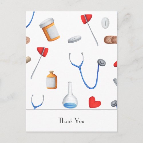 Hospital Equipment Doctor or Nurse Thank You Postcard
