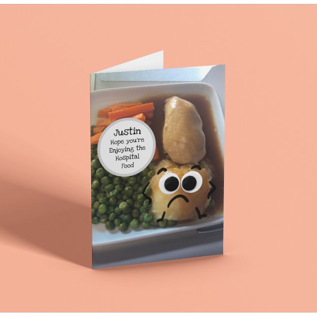 Hospital Food Funny Customisable Get Well Soon Card (Creator Uploaded)