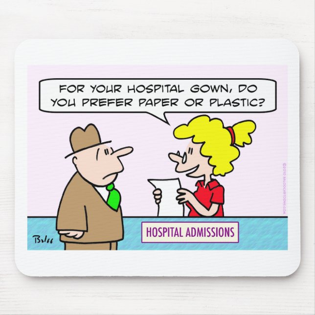 hospital gown paper plastic admissions mouse pad (Front)