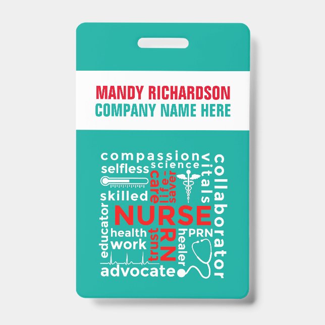 Hospital Health Care Name Personalize Company Badge (Front)
