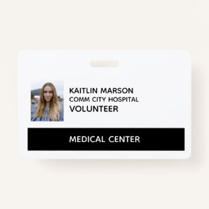 Hospital ID Volunteer Badge
