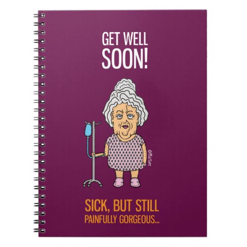 Hospital journal _ get well soon _ woman cartoon