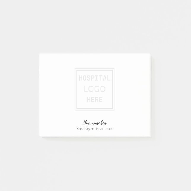 Hospital logo & name & department nuse doctor post post-it notes (Front)