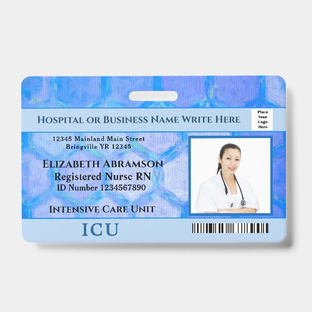Hospital Medical Doctors Nurses RN Employee Photo Badge (Front)
