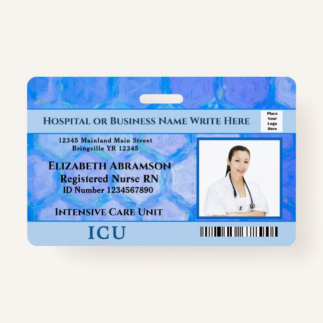 Hospital Medical Doctors Nurses RN Employee Photo Badge (Front)