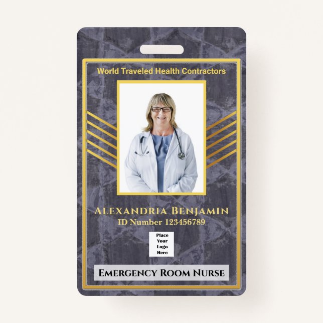 Hospital Medical Emergency Nurse RN Employee Photo Badge (Front)