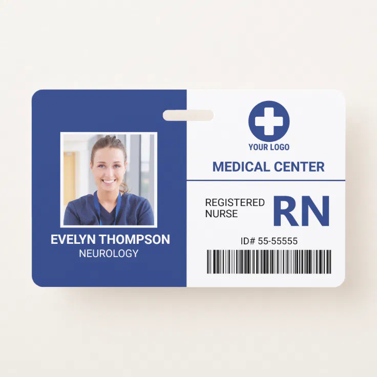 Hospital Medical Employee Registered Nurse RN ID Badge | Zazzle