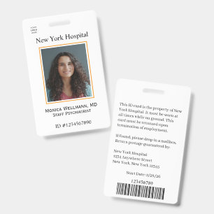 Hospital Medical Facility Employee Badge Template