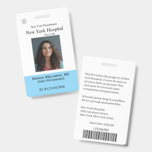 Hospital Medical Facility Employee Badge Template